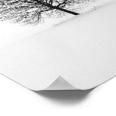 Poster Arbre noir sans feutre Lone en hiver (Coin)