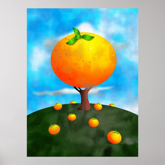 Poster Arbre orange (Devant)