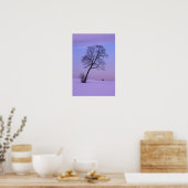 Poster Arbre penché dans un champ enneigé ; Comté de Chip (Cuisine)