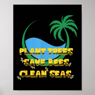 Poster Arbre Plantation Bee Protection Eco Nettoyage de l