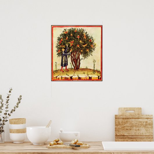 POSTER ARBRE POMÉGRANÉ ANTIQUE (Cuisine)