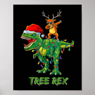 Poster Arbre Rex Dinosaur Costume de Noël Xmas Arbre Ligh