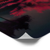 Poster Arbre rose de charme au bord du lac réfléchi (Coin)