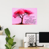 Poster *~* Arbre rose Ethérée do-it-yourself Citation Noi (Bureau à domicile)