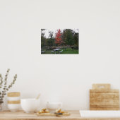 Poster Arbre rouge avec banquettes (Cuisine)
