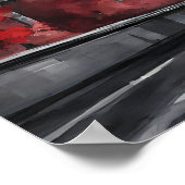 Poster Arbre rouge avec Big Ben (Coin)