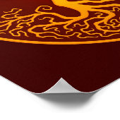 Poster Arbre rouge doré de la vie Yin Yang (Coin)