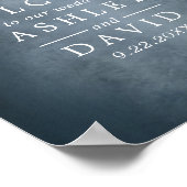 Poster Arbre Rustique Chaîne De Lumières Mariage Bienvenu (Coin)