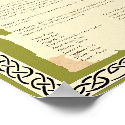 POSTER ARBRE SACRÉ CELTIQUE ÂGÉ (Coin)