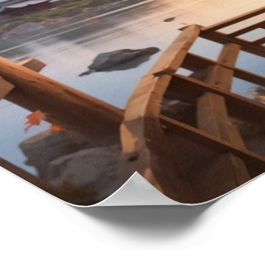 Poster Arbre Sakura coucher de soleil avec belle femme as (Coin)