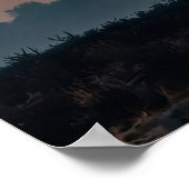 Poster Arbre solitaire au coucher du soleil (Coin)