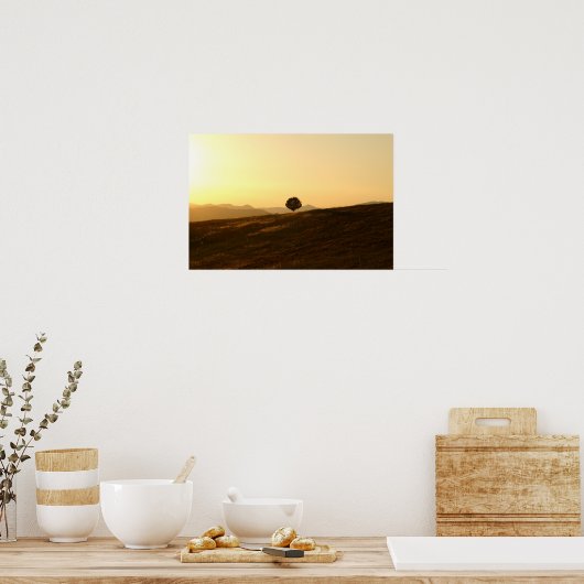 Poster Arbre solitaire dans un champ (Cuisine)