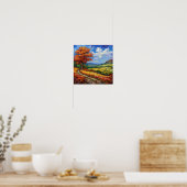 Poster 🌳 Arbre Solitaire Prairie Vide Paysage Sérénité (Cuisine)