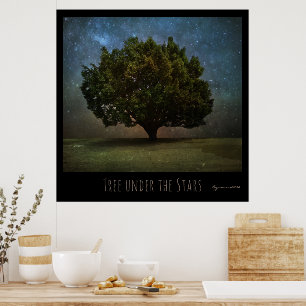 Poster Arbre sous les étoiles