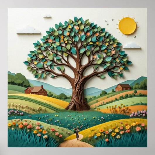 Poster Arbre stylisé #2 (Devant)