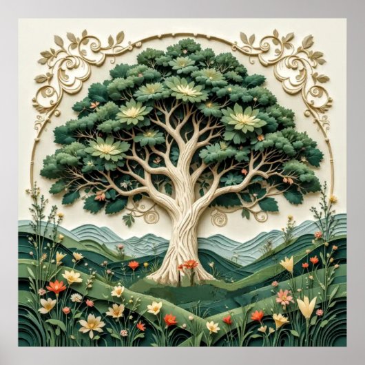 Poster Arbre stylisé n° 1 (Devant)