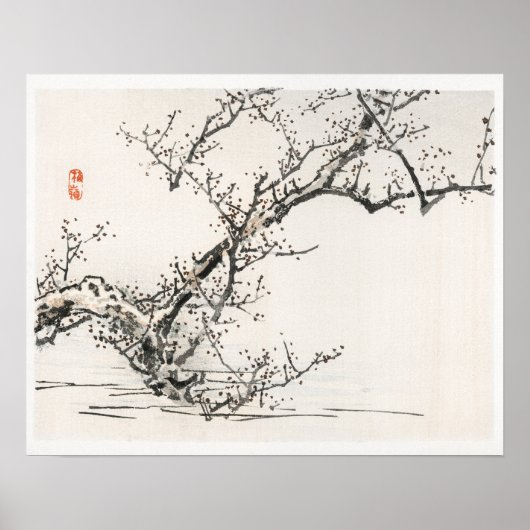 Poster Arbre sur fond d'eau par Kōno Bairei (Devant)