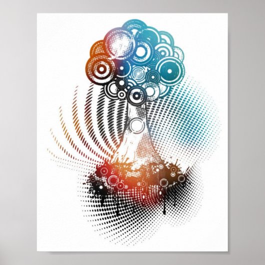 Poster Arbre sur un rêve de nuage (Devant)