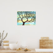 Poster Arbre sur Vellum avec Arrière - plan aquarelle (Cuisine)