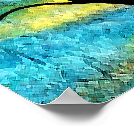 Poster Arbre sur Vellum avec Arrière - plan aquarelle (Coin)