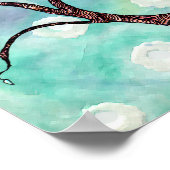 Poster Arbre sur Vellum avec Arrière - plan aquarelle (Coin)