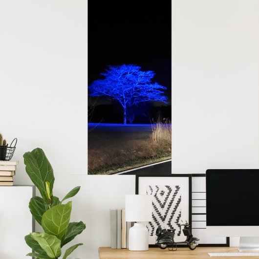 Poster Arbre teint bleu (Bureau à domicile)