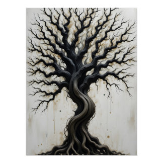 Poster Arbre torsadée Abstrait