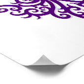 Poster Arbre tribal de vie violet sur blanc (Coin)