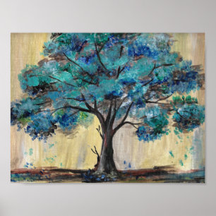 Poster Arbre turquoise