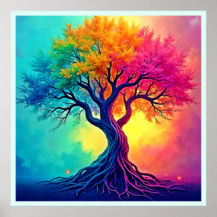 Poster Arbre Vibrant de Vie : Racines de l'Espoir