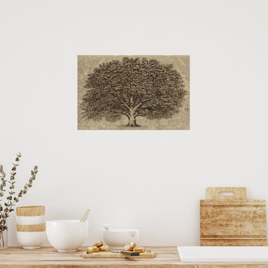 Poster Arbre vintage (Cuisine)