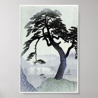 Poster Arbre vintage Bois japonais Art Ukiyo-E