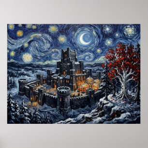 Poster Arbre Weirwood de Nuit Étoilée de Winterfell