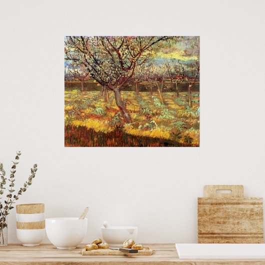 Poster Arbres abricot en fleurs par Vincent van Gogh (Cuisine)