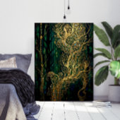 Poster Arbres Abstraits Dorés Inspirés de Klimt