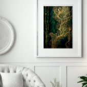 Poster Arbres Abstraits Dorés Inspirés de Klimt