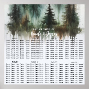 Poster Arbres Aquarelle Siège de Mariage Rustique en Plei
