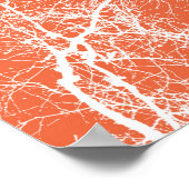 Poster Arbres aux silhouettes orange et blanc (Coin)