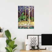 Poster Arbres avec racines dans le lac (Bureau à domicile)