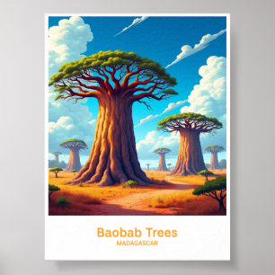Poster Arbres Baobabs de l'Art de Paysage de Madagascar