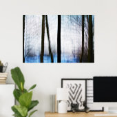 Poster arbres bleus (Bureau à domicile)