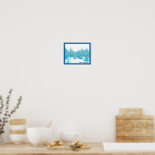 Poster Arbres bleus neigeux (Cuisine)