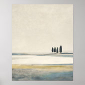 Poster Arbres dans un paysage abstrait minimal de champ o (Devant)
