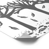 Poster Arbres d'automne noirs et blancs (Coin)