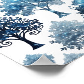 Poster Arbres de GLACE BLEU Argent Frais (Coin)