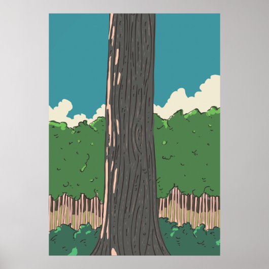 Poster Arbres de la forêt japonaise (Devant)