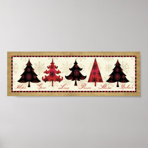 Poster Arbres de Noël de vacances
