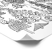 Poster Arbres dessin noir et blanc Imprimer (Coin)