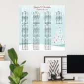 Poster Arbres d'hiver et flocons de neige Carte de siège  (Bureau à domicile)