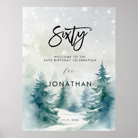 Poster Arbres d'hiver soixante bienvenue (Devant)